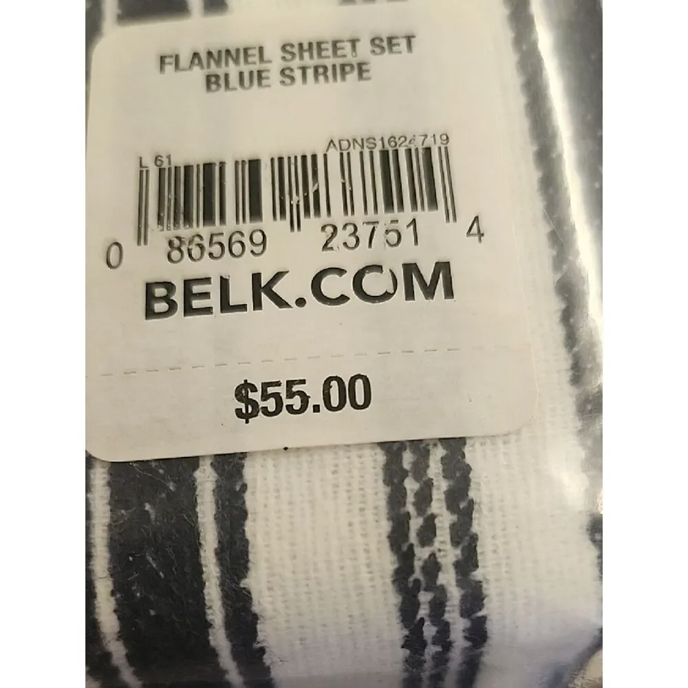 Modern Southern Home Blue Stripe Flannel Twin Sheet Set